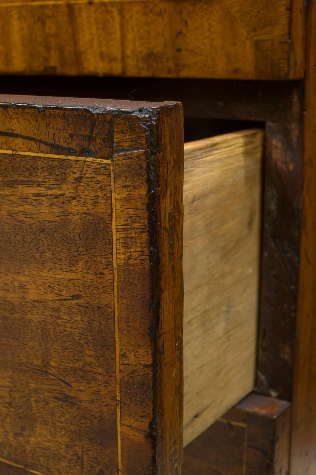 19th Century English Regency Crossbanded Bedside Cabinet