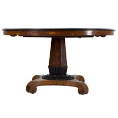 19th Century Burr Elm and Ebony Centre Table