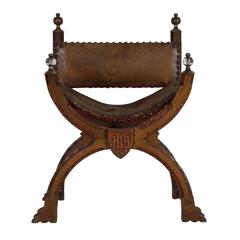 Gothic Revival Oak Throne Chair