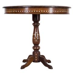 Antique Anglo Indian Bone Inlaid Occasional Table