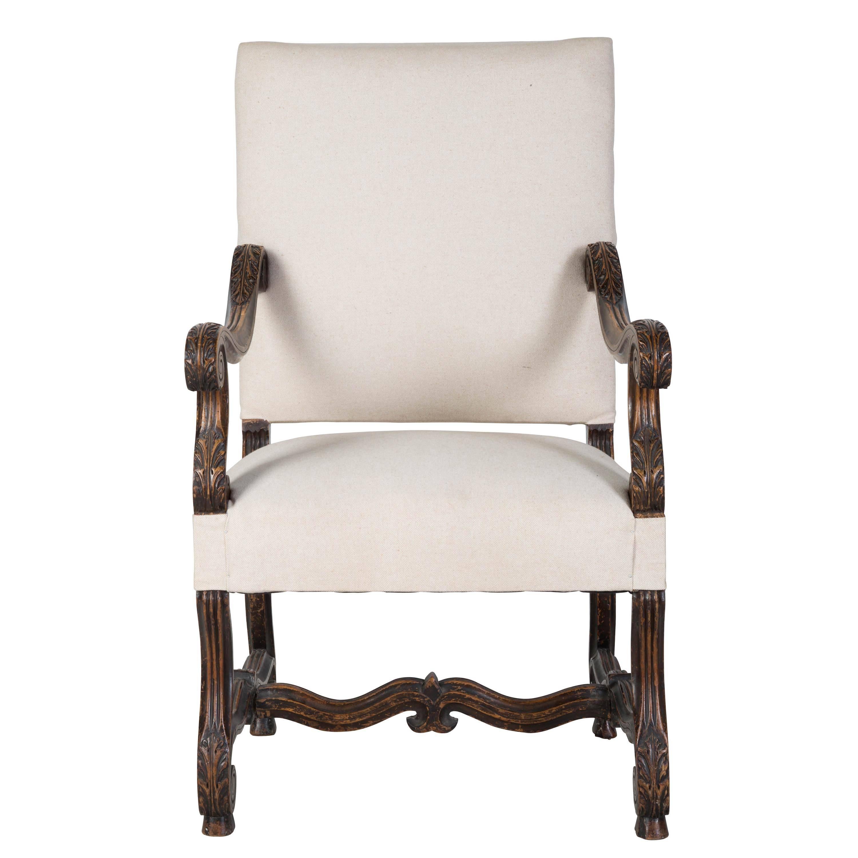 19th Century French Linen Chair