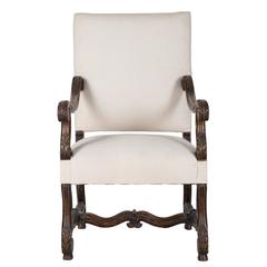 19th Century French Linen Chair