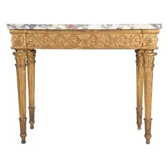 Carved and Gilded Console Table 8