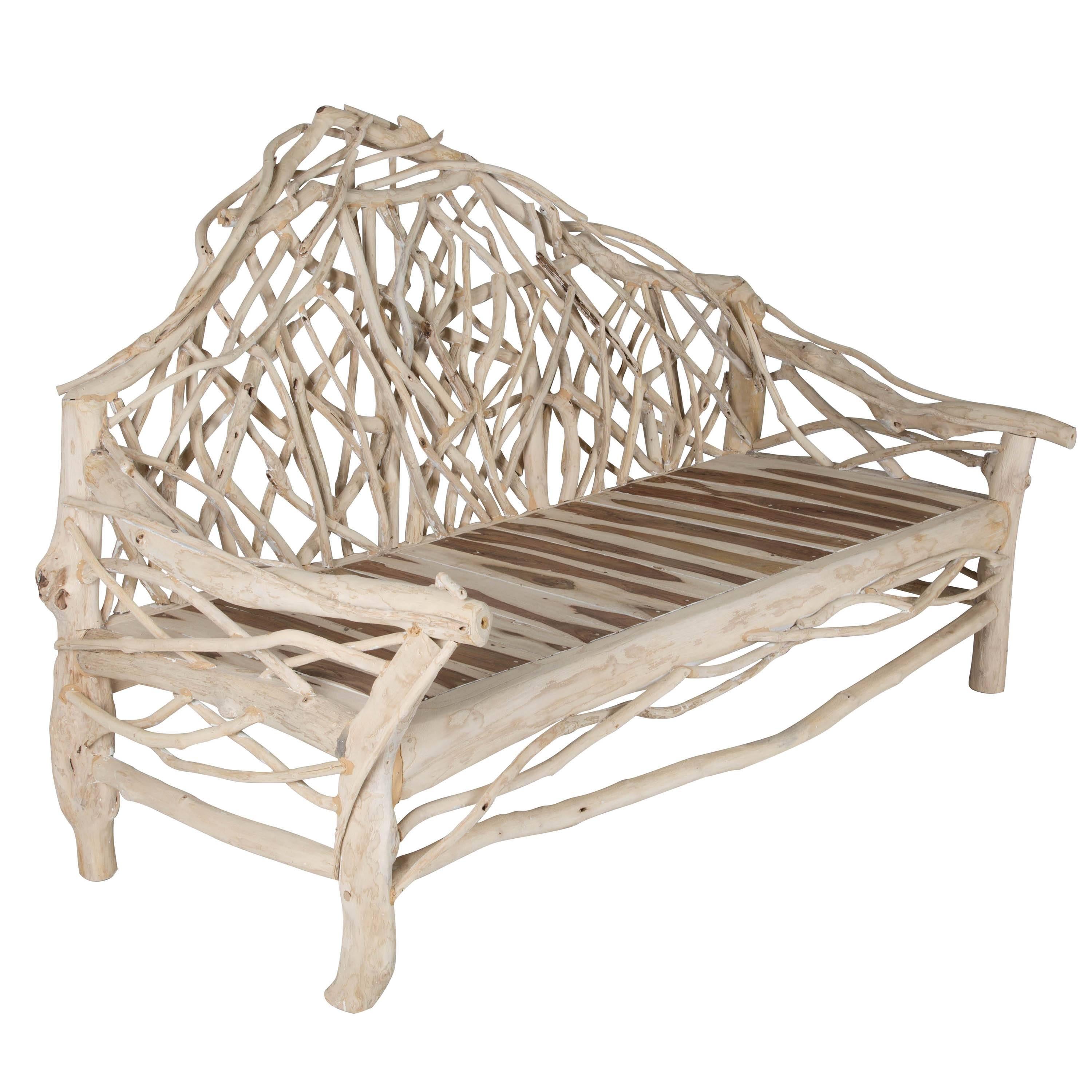 Grand scale late 20th century Indonesian mangrove root bench.