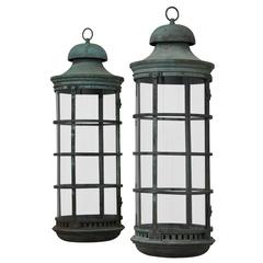 Pair of Bronze Lanterns, circa 1920