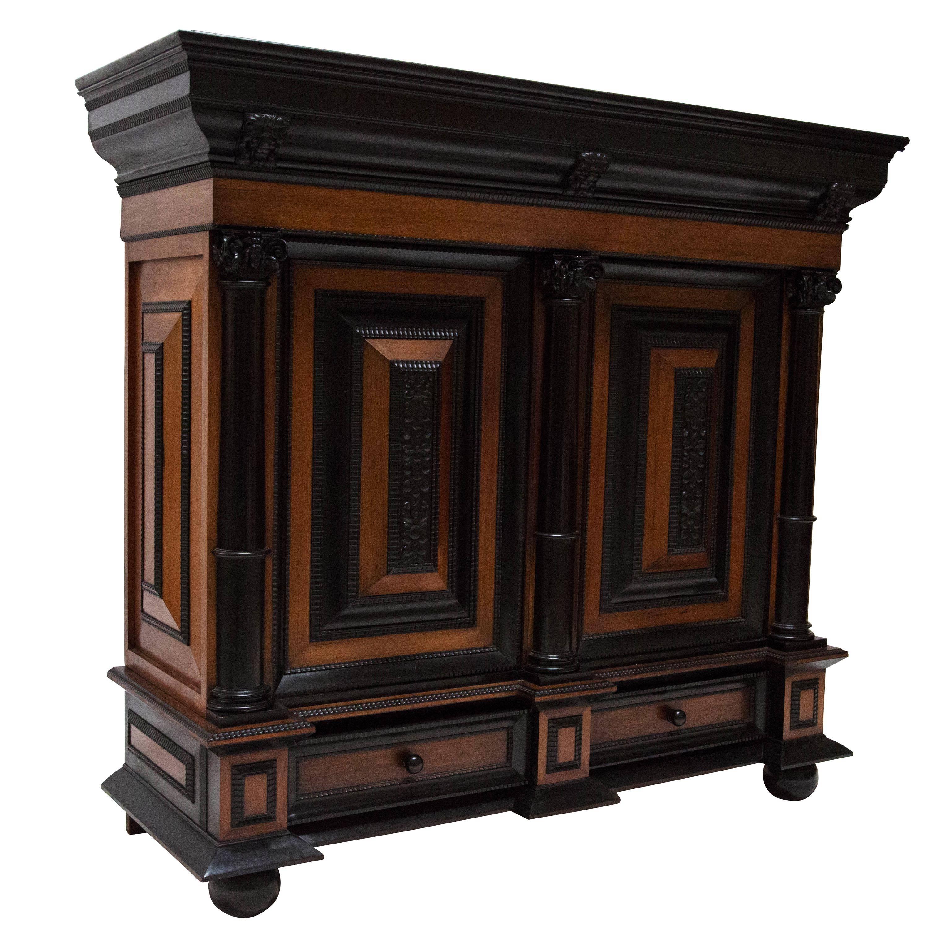 Stunning, rosewood and solid ebony (not ebonised) 18th Century Dutch cabinet of beautiful and well balanced proportion.