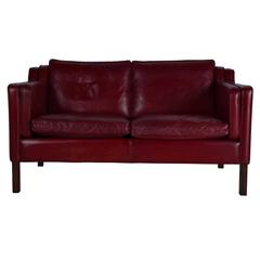 Borge Mogensen Red Leather Sofa