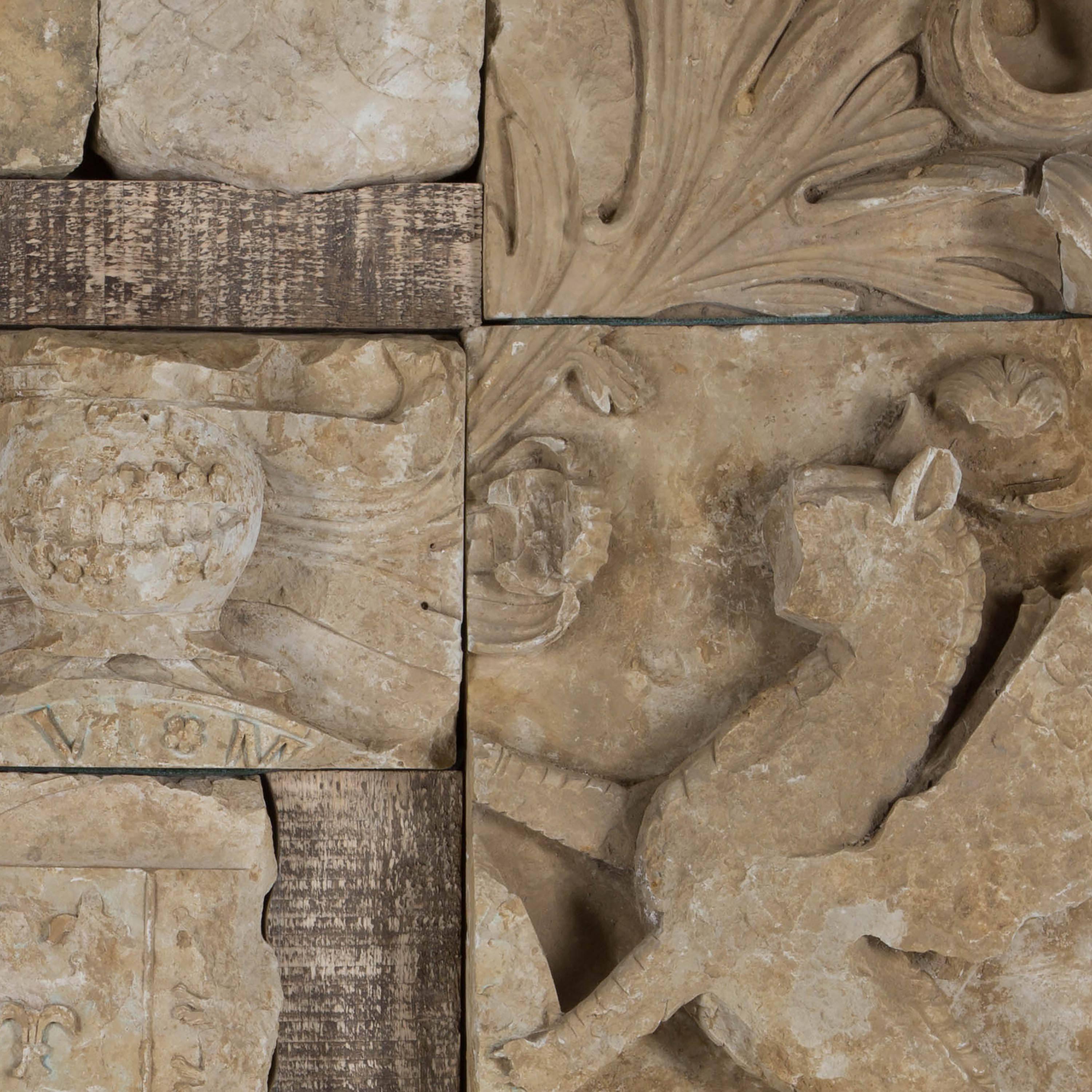 18th Century and Earlier Henry VIII Stone Armorial Depicting the Tudor Royal Arms of England
