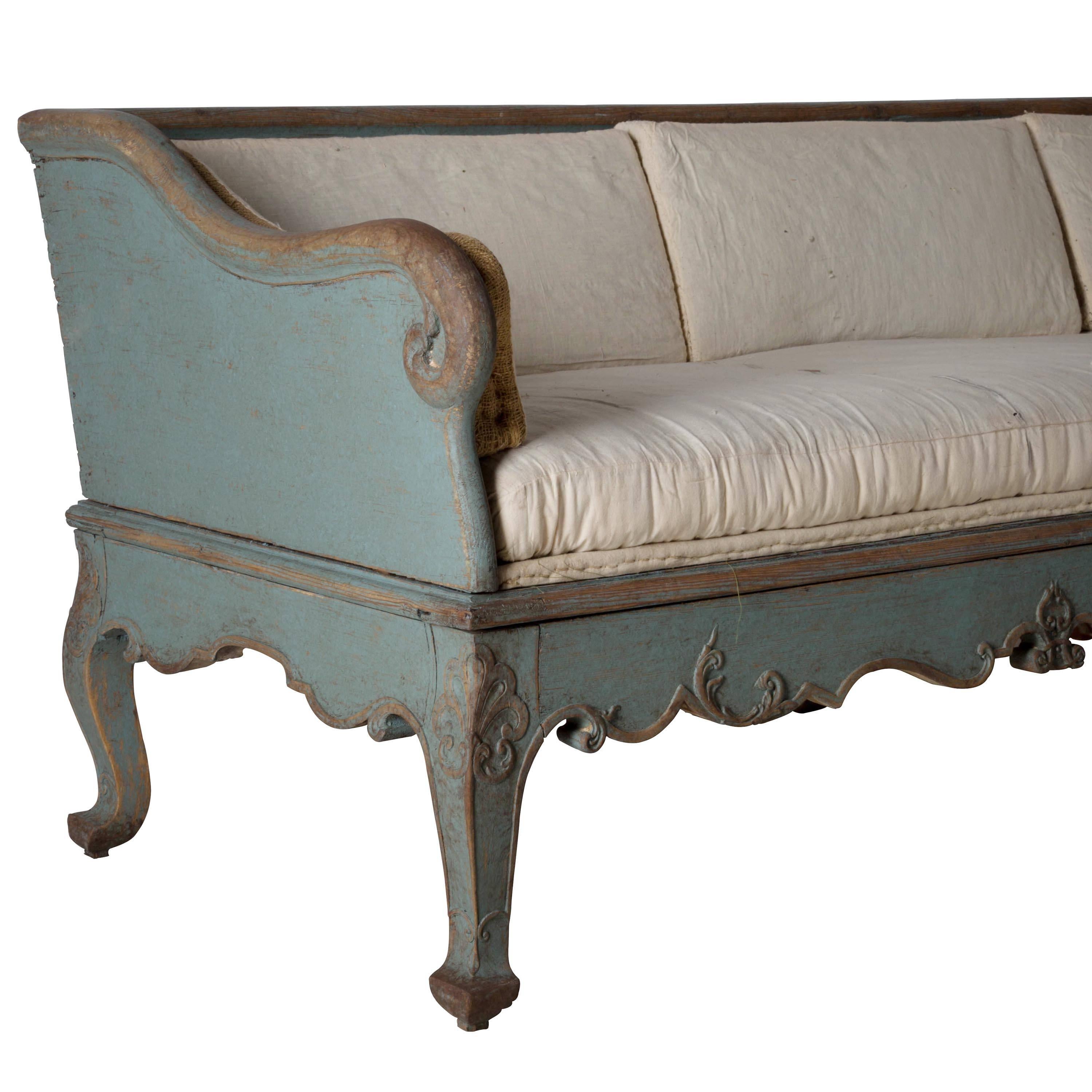 Painted Swedish Rococo Tragsoffa, circa 1760