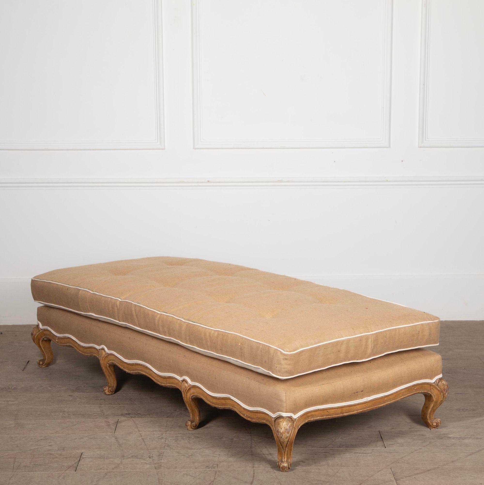 Upholstery 19th Century French Country House Footstool For Sale