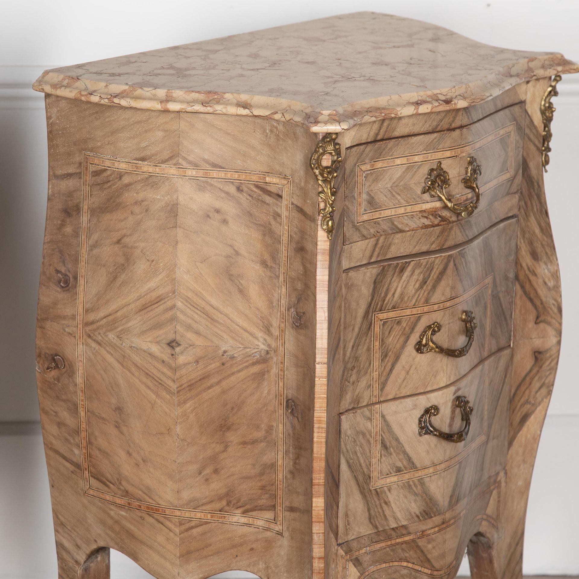 Pair of 20th Century Italian Bleached Marquetry Bedside Commodes For Sale 2