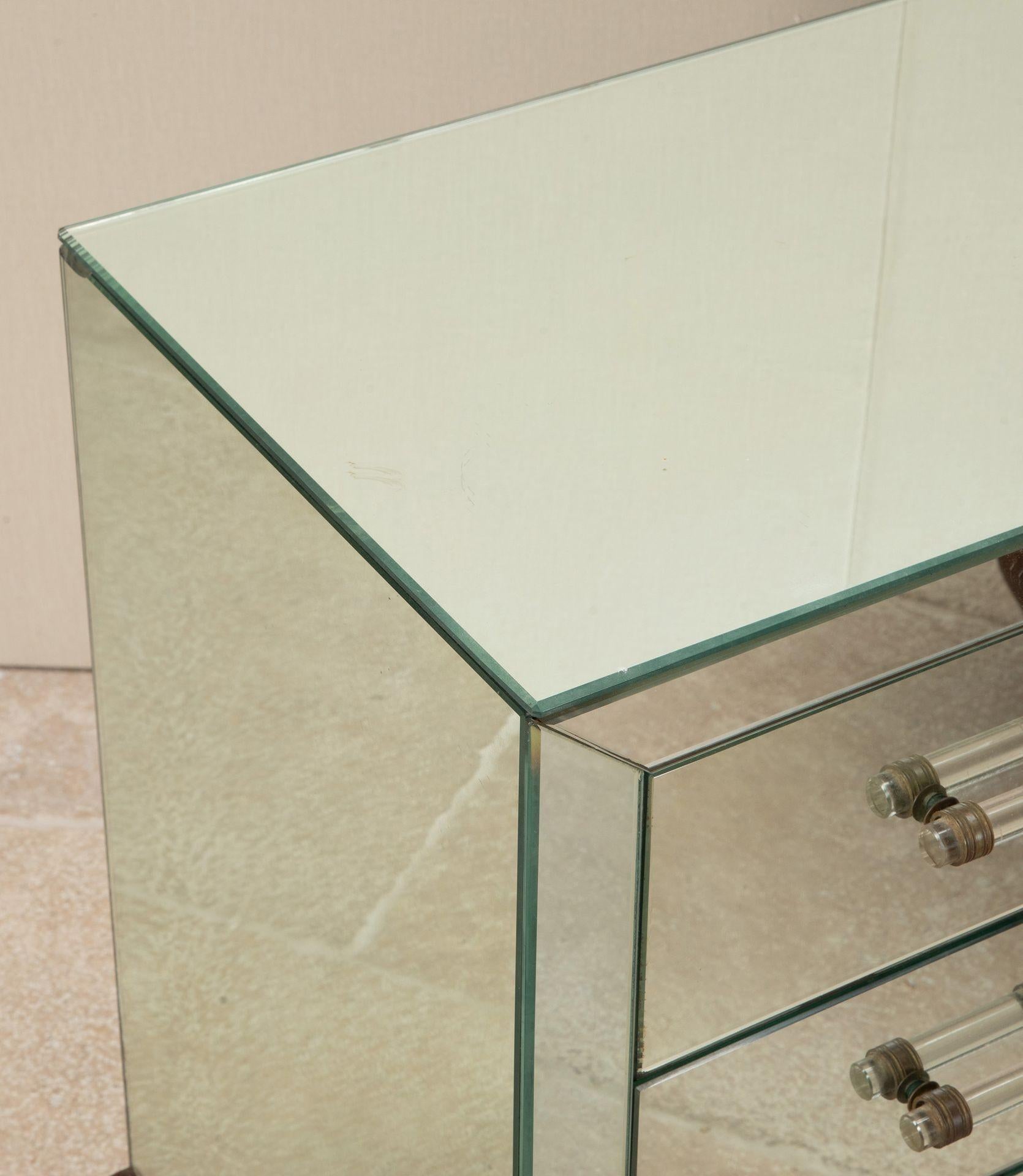 Pair of 20th Century French Art Deco Mirror Commodes For Sale 8
