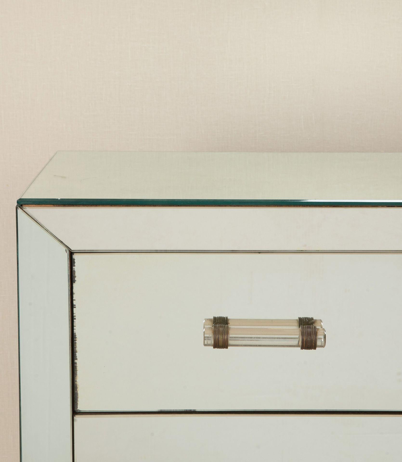 Pair of 20th Century French Art Deco Mirror Commodes For Sale 10