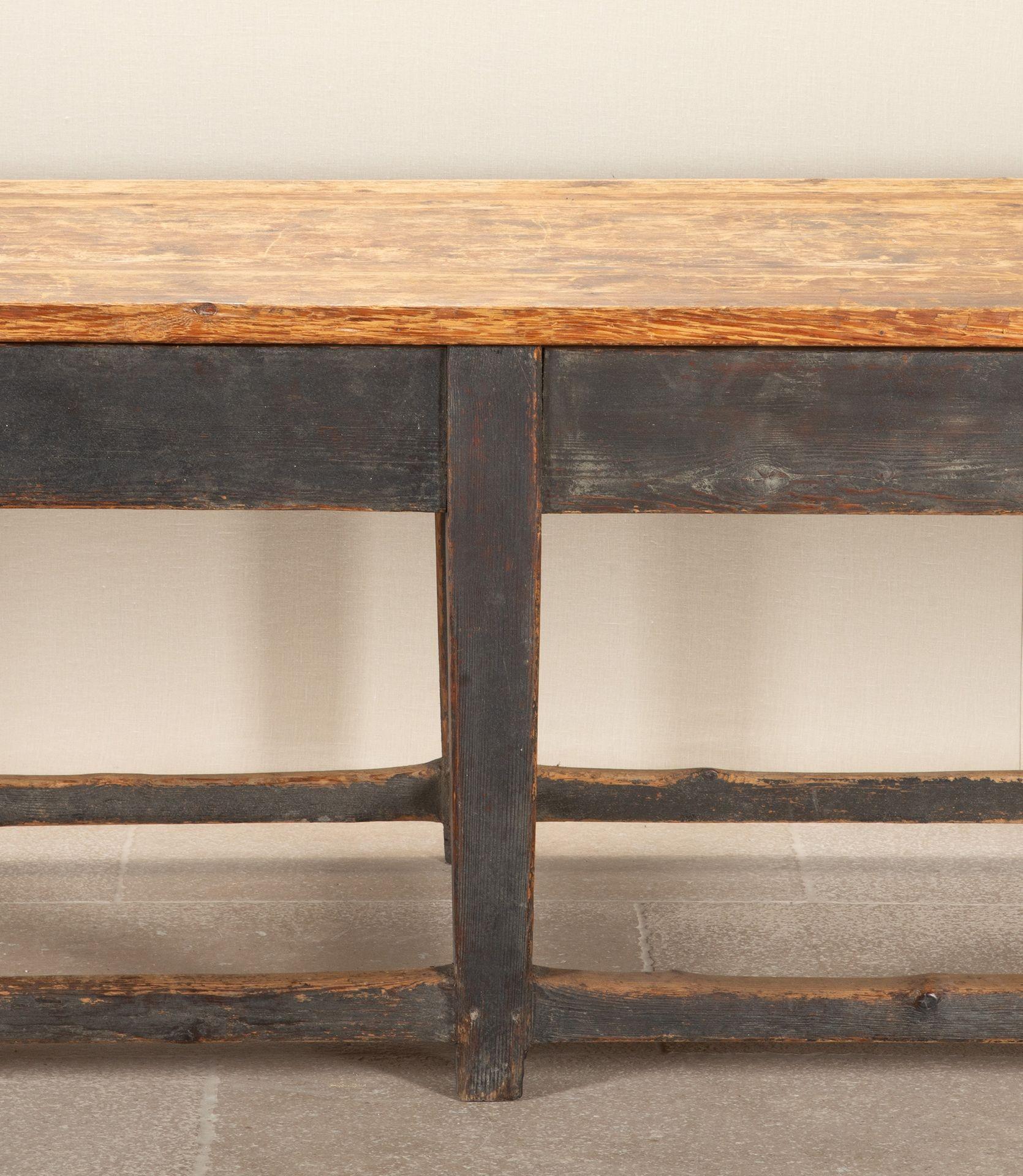 Country Grande table de cuisine en pin de ferme anglaise du début du 20e siècle en vente