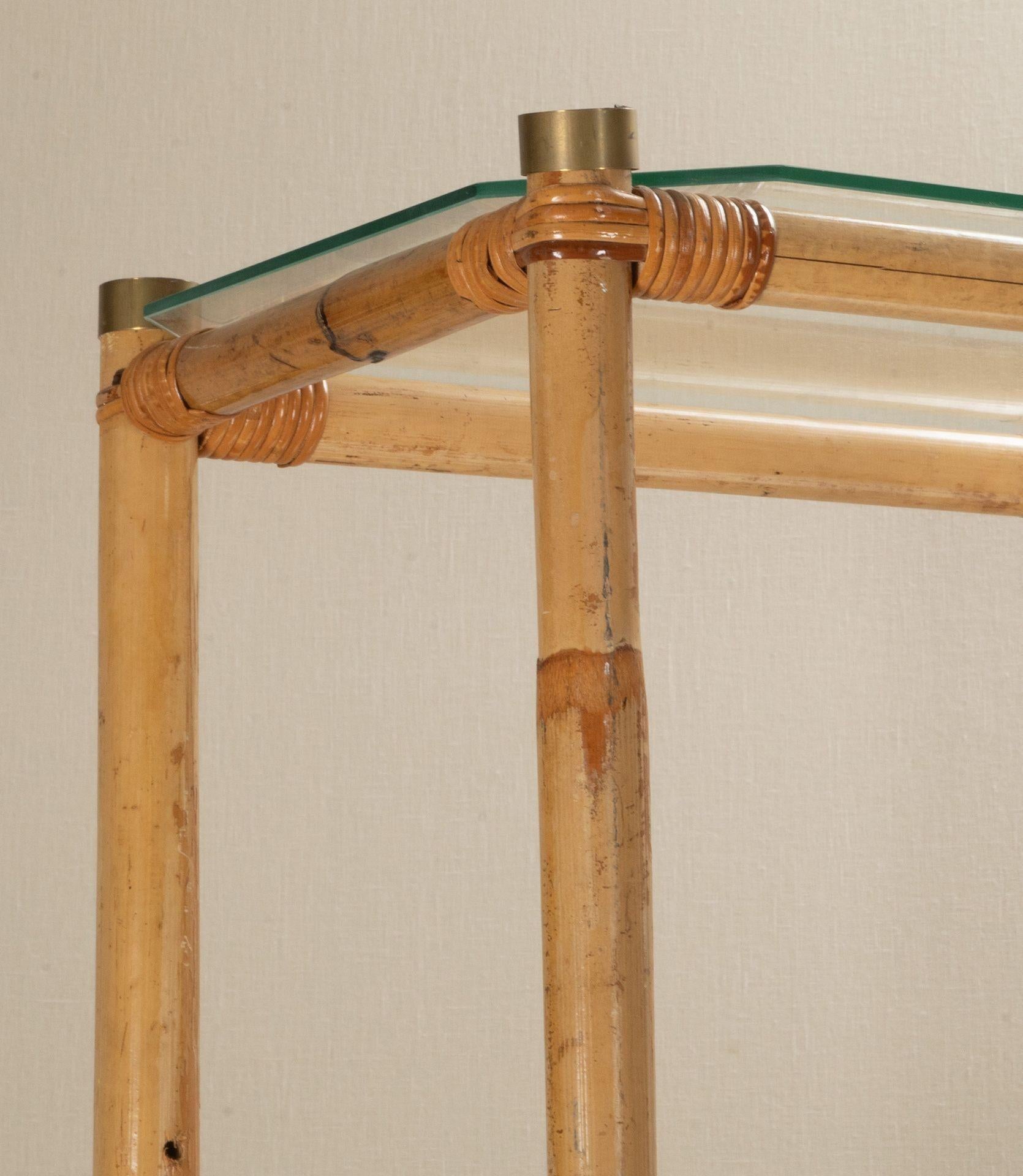 XX secolo Coppia di mensole in bambù italiane di metà secolo a grande scala in vendita