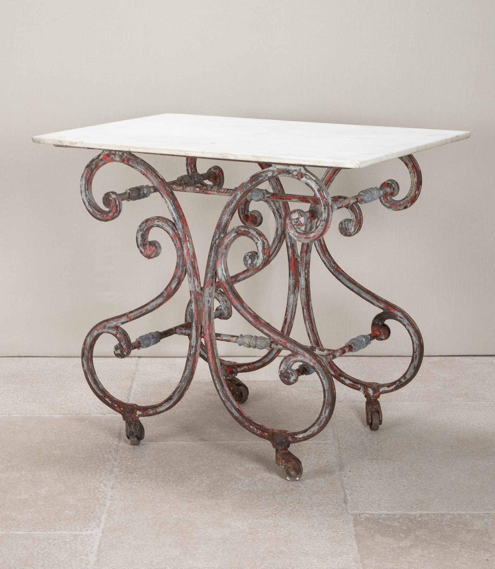 European 19th Century French Butchers Table with Marble Top For Sale