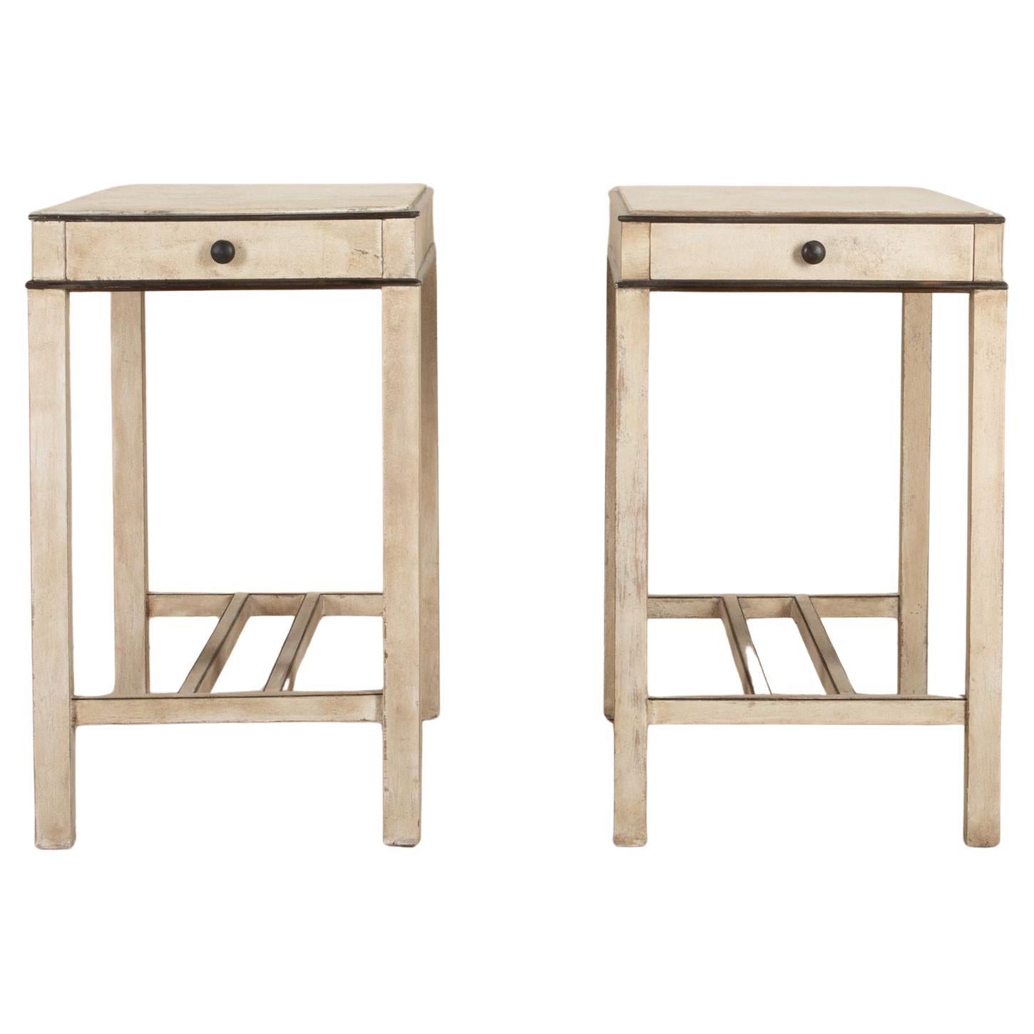 Pair of Early 20th Century European Painted Console Tables For Sale
