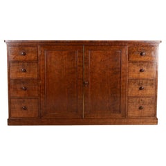 Antique 19th Century English Mahogany Low Linen Press