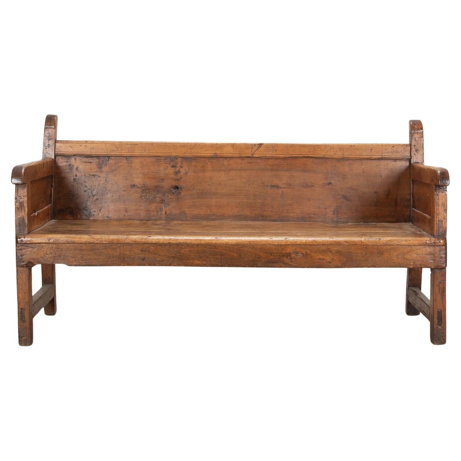 18th Century Spanish Walnut Bench For Sale