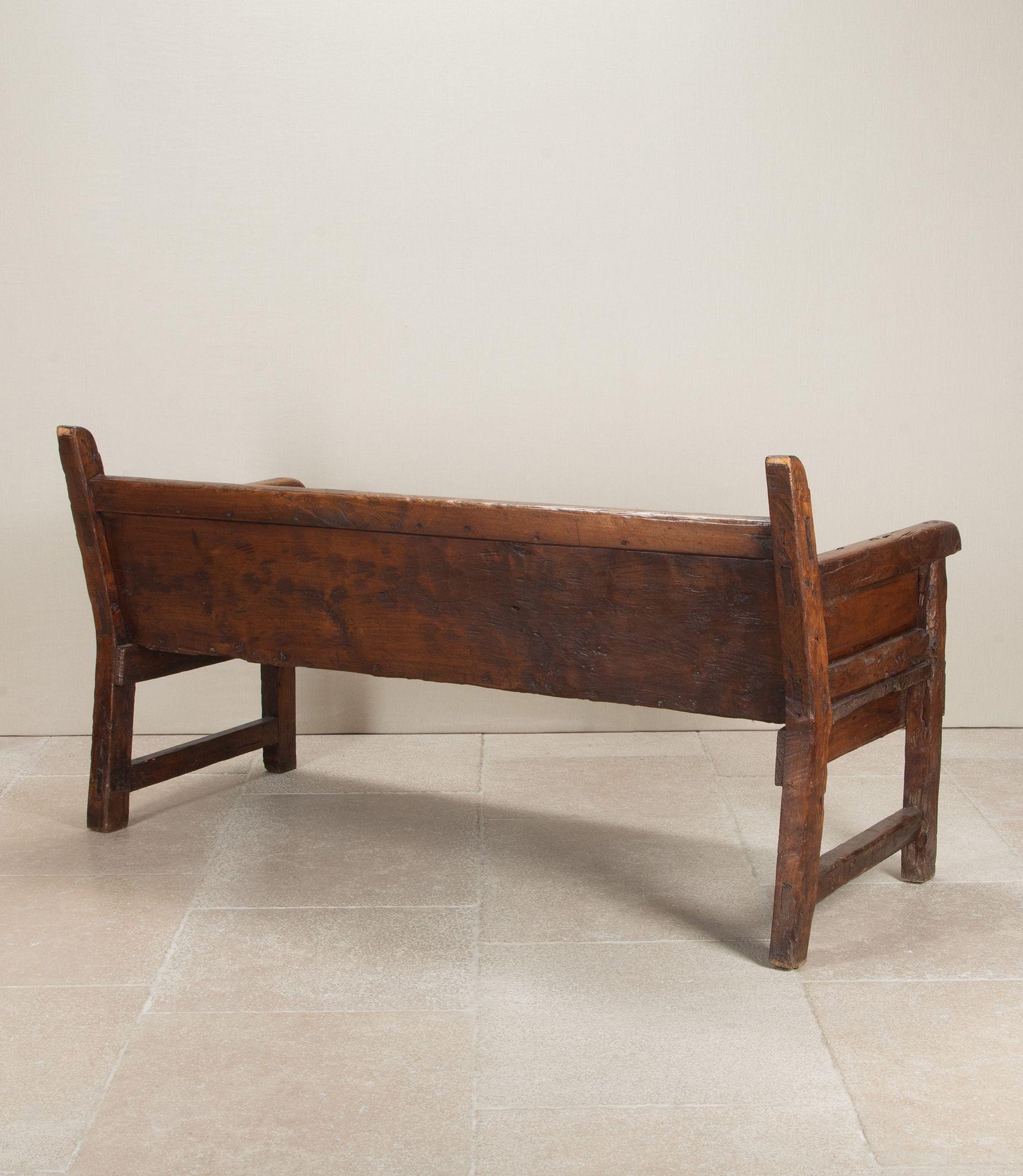 Rustic 18th Century Spanish Walnut Bench For Sale