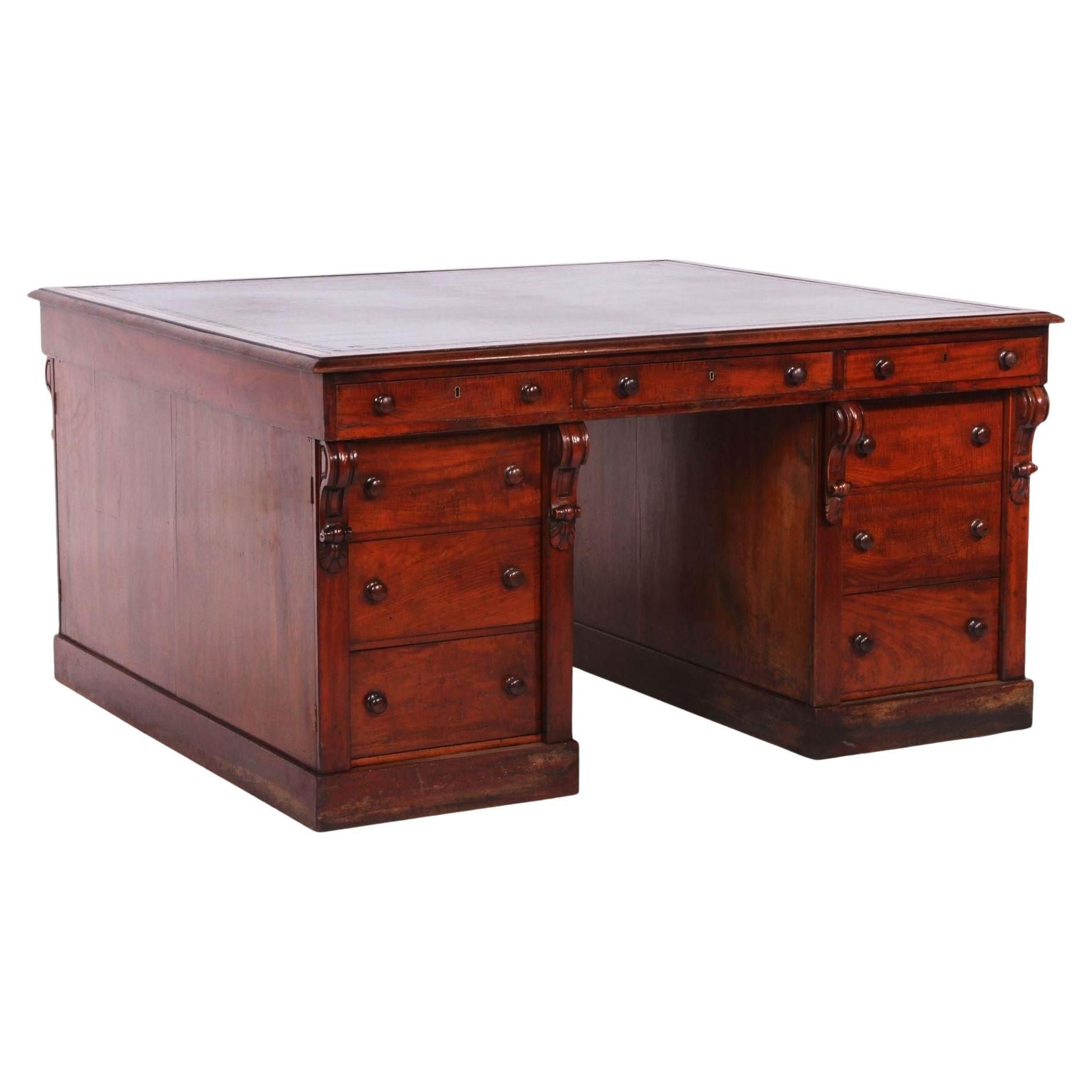 William IV Mahogany Partners Desk For Sale