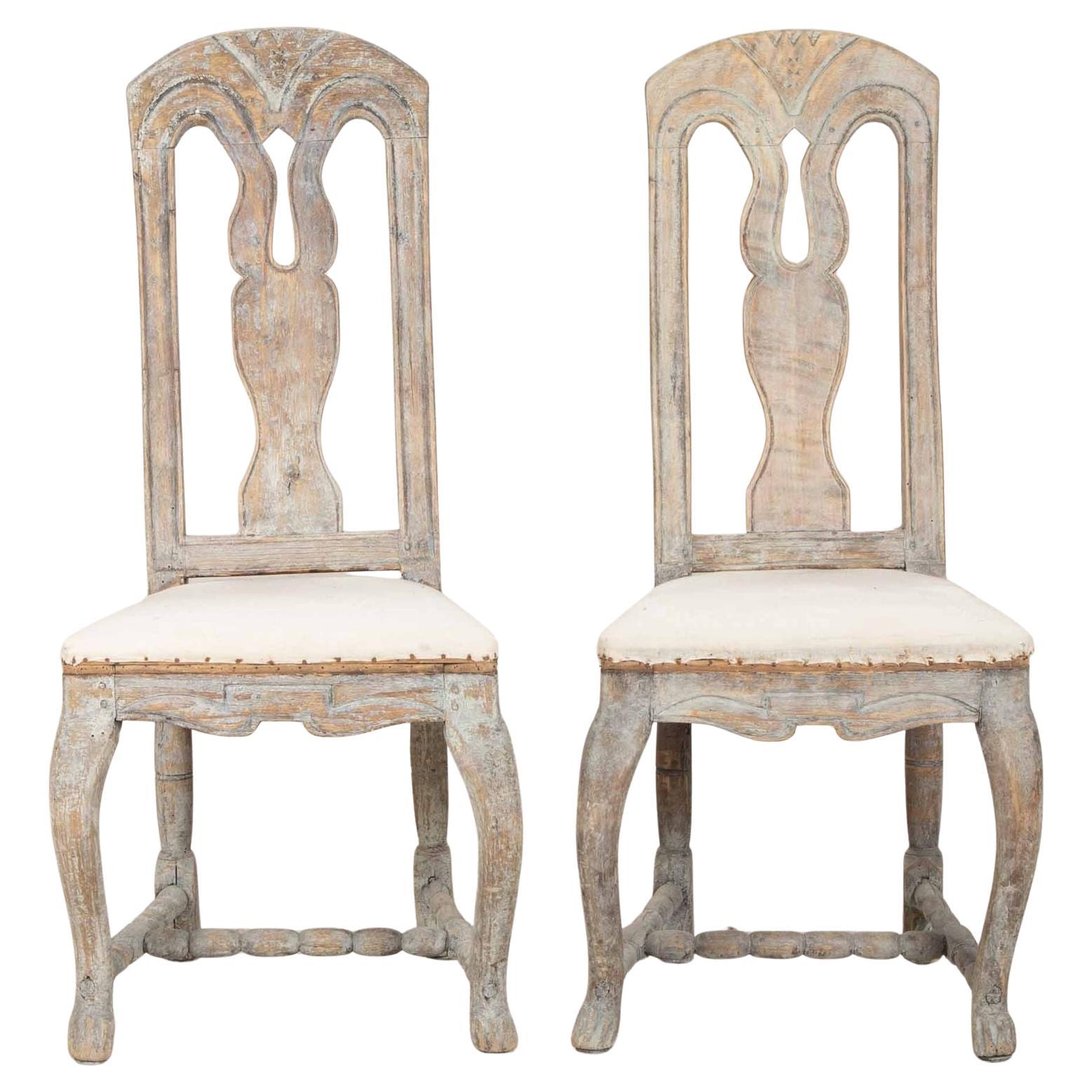 Paire de chaises d'appoint en pin suédois du XVIIIe siècle en vente