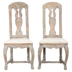Paire de chaises d'appoint en pin suédois du XVIIIe siècle