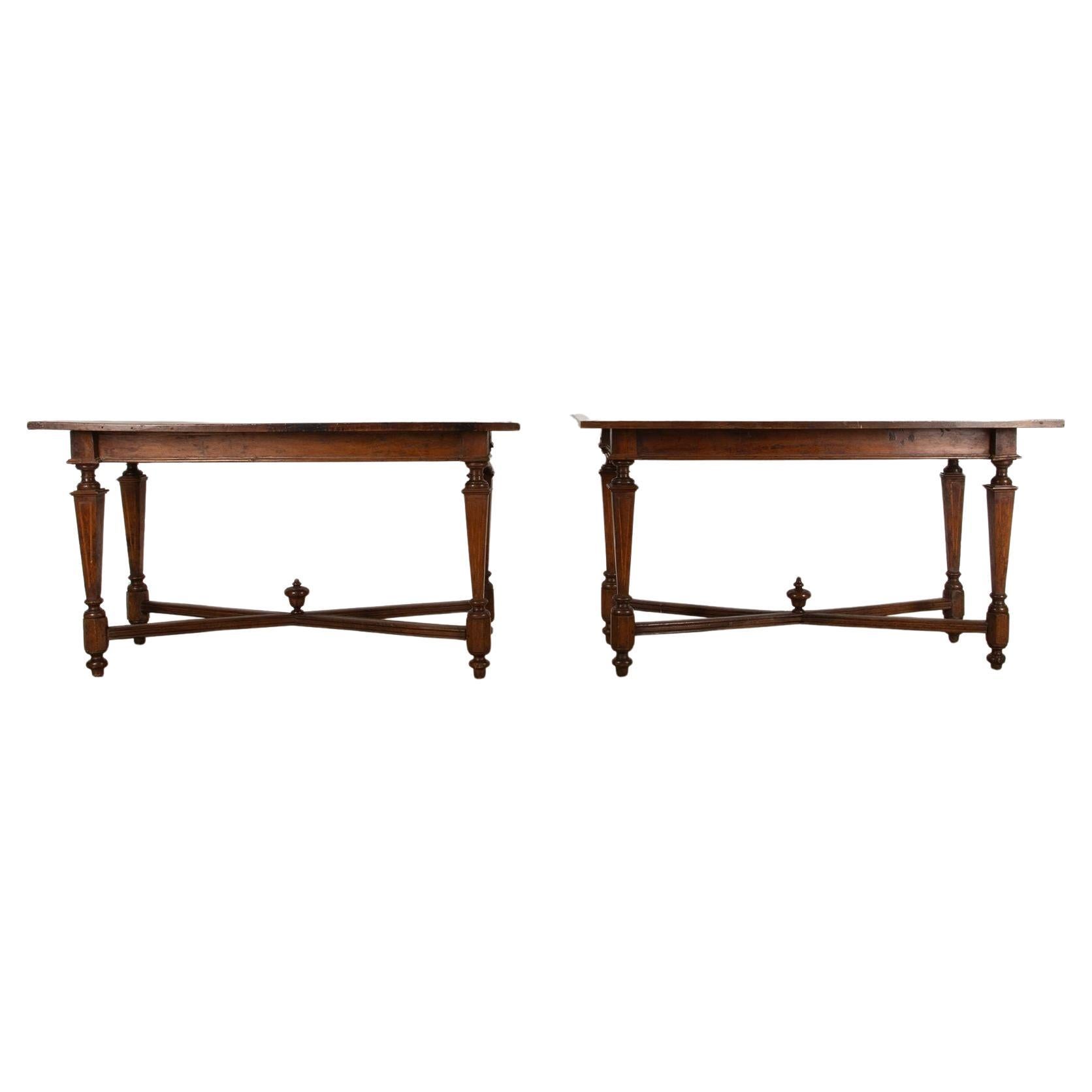Pair of 18th Century Tuscan Console Tables For Sale