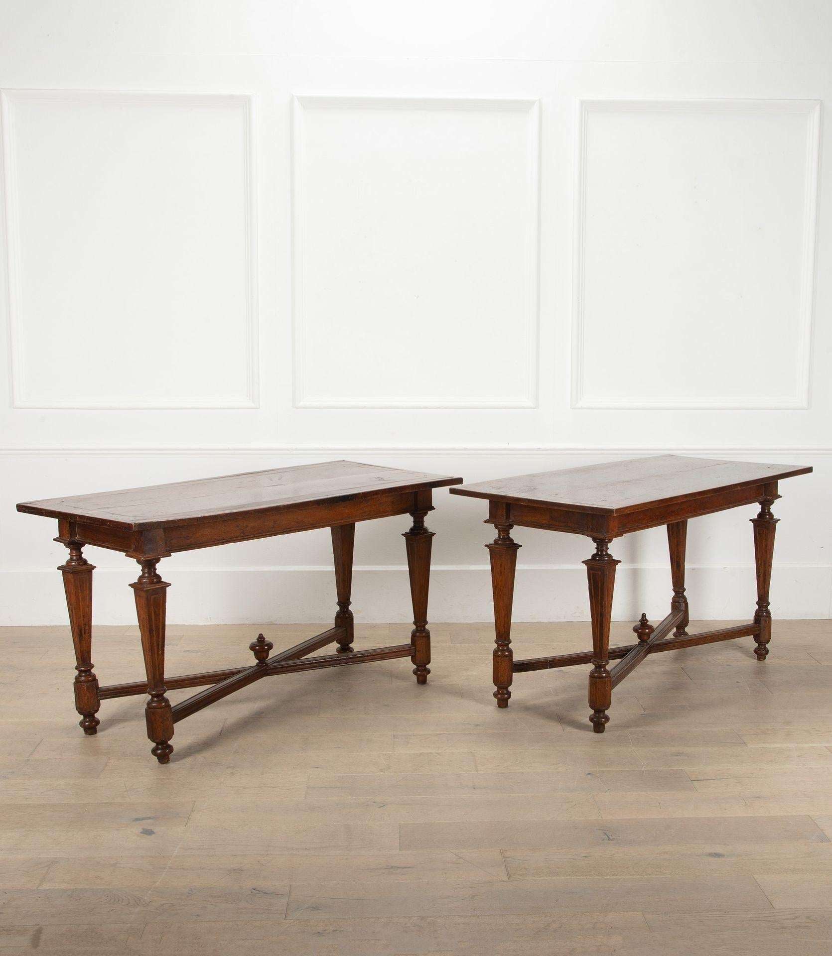 Neoclassical Pair of 18th Century Tuscan Console Tables For Sale