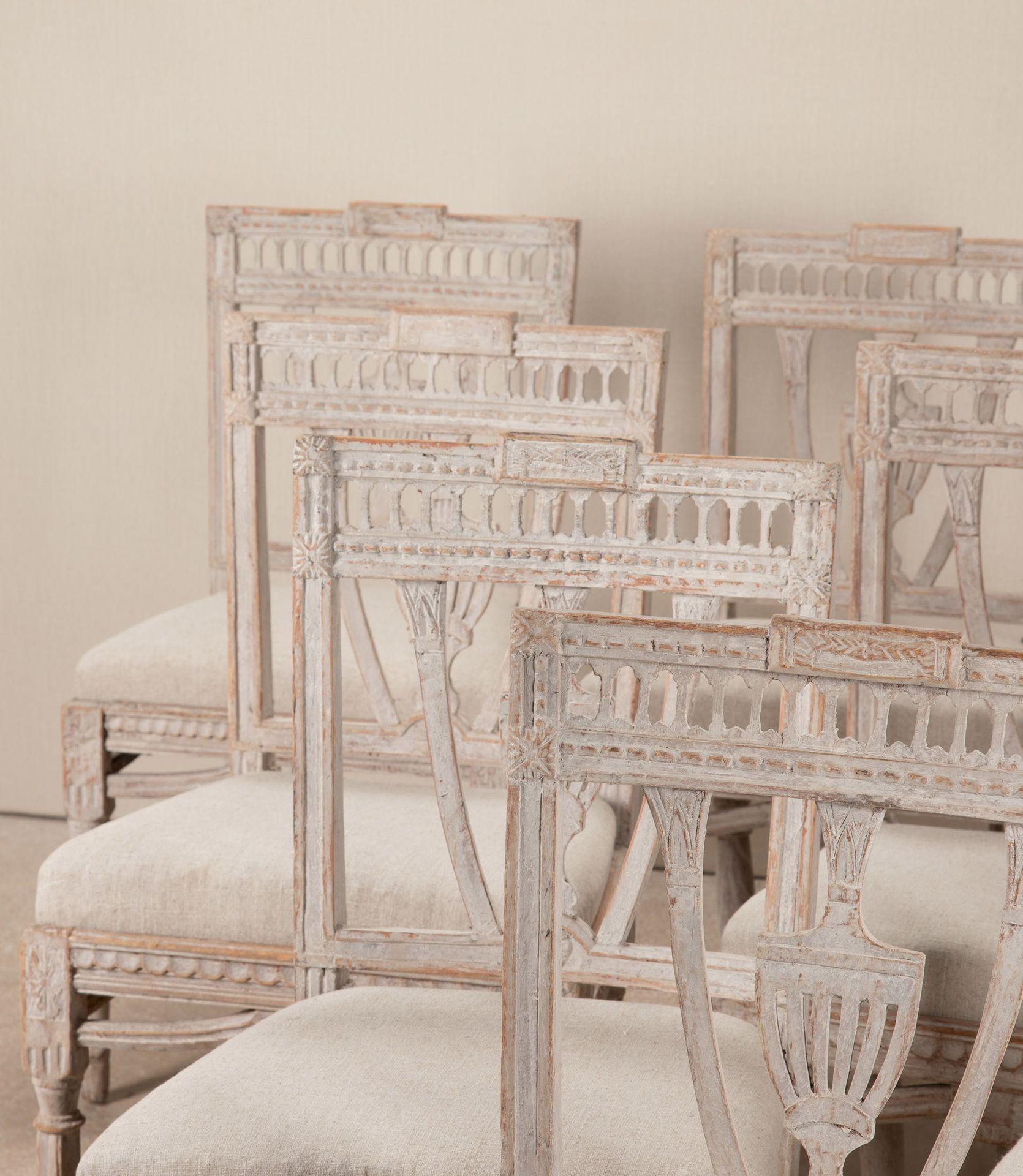 Set of Ten 19th Century Swedish Gustavian Dining Chairs For Sale 5