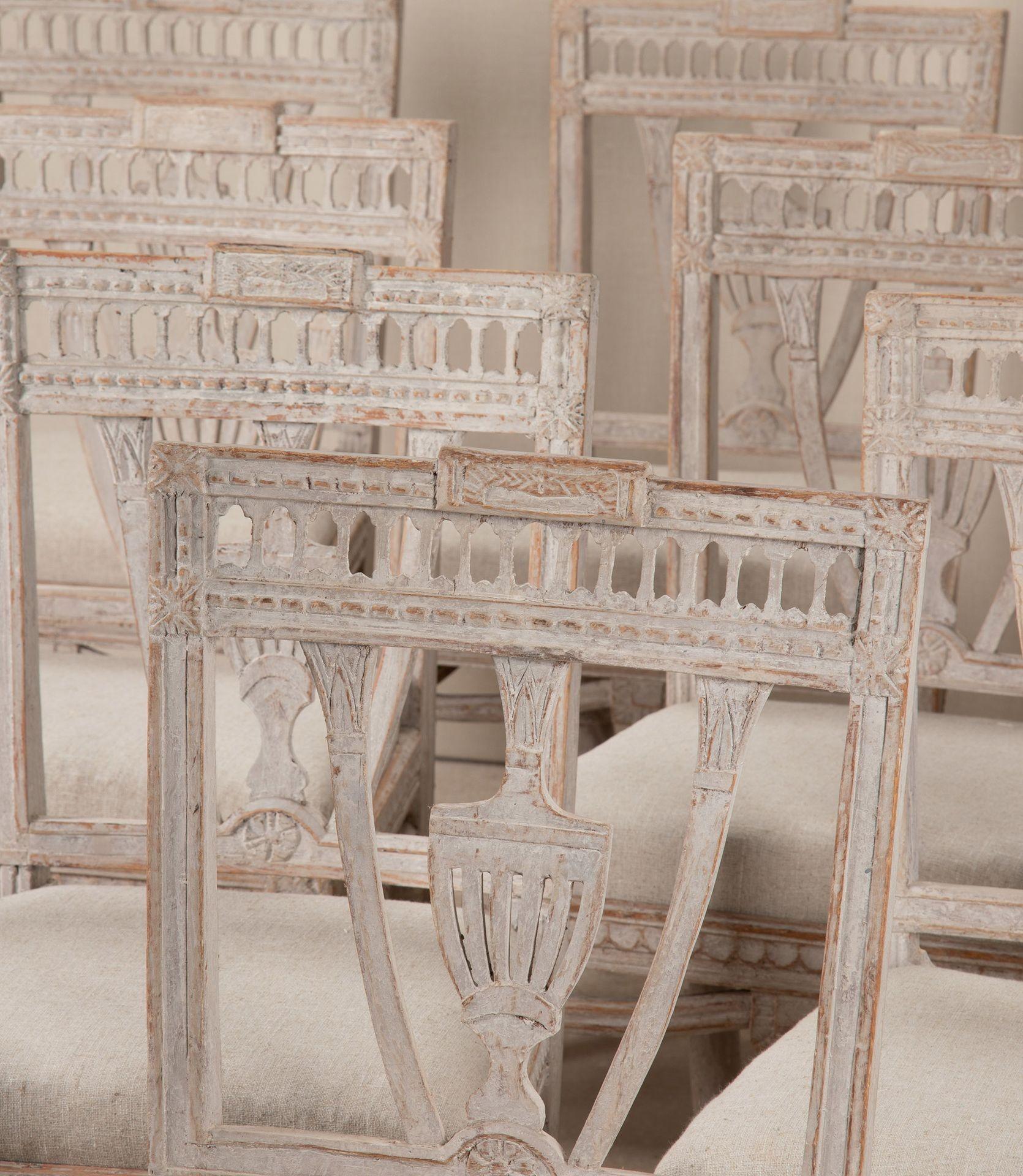 Set of Ten 19th Century Swedish Gustavian Dining Chairs For Sale 4