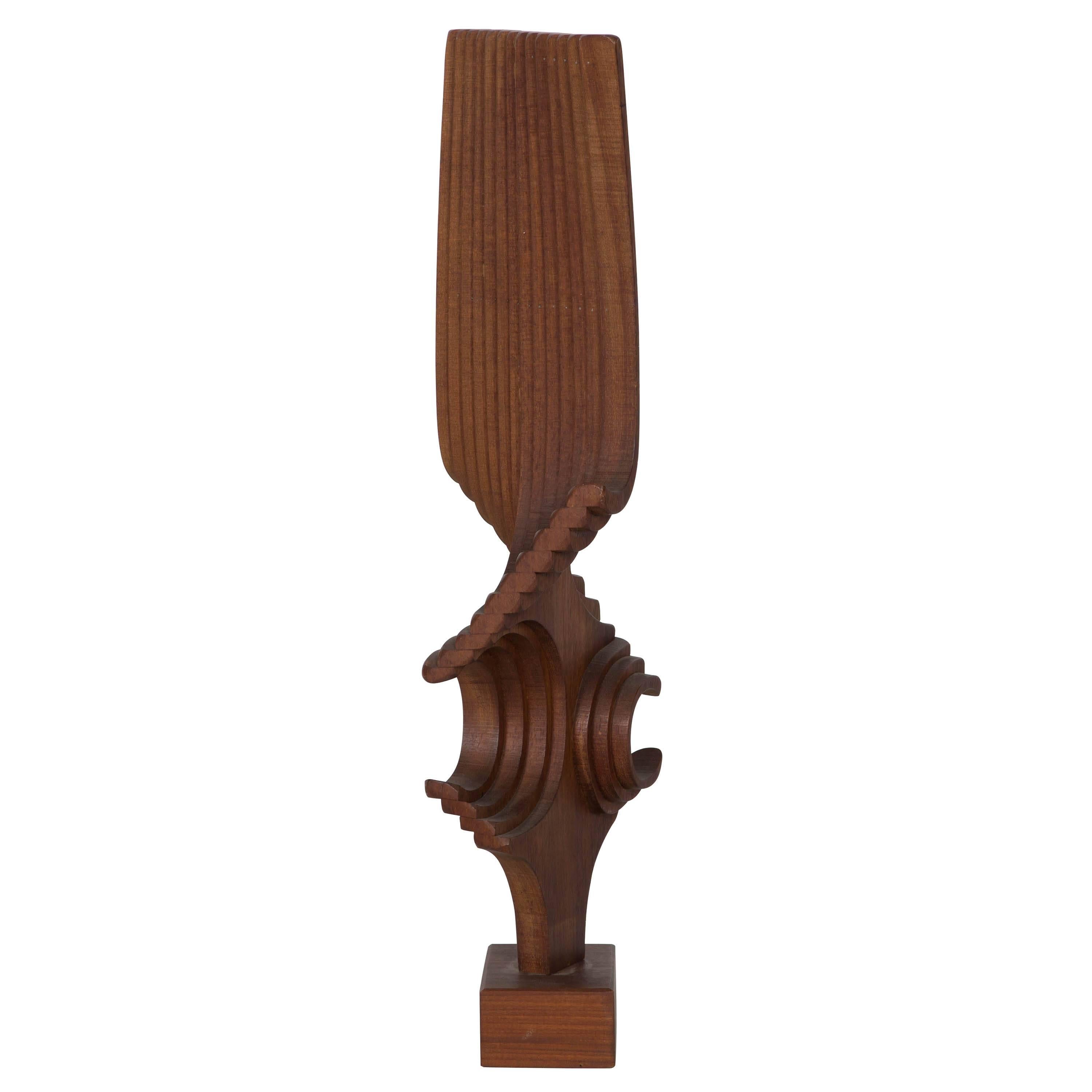 Walnut form by Brian Wilshire, signed on base.