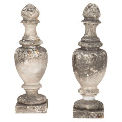 Pair of 19th Century French Limestone Finials