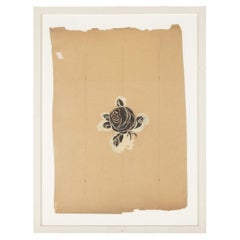 Französisches Bild aus dem 19. Jahrhundert mit Rahmen, Motiv „Schwarze Rose“ von Bianchini-Ferier