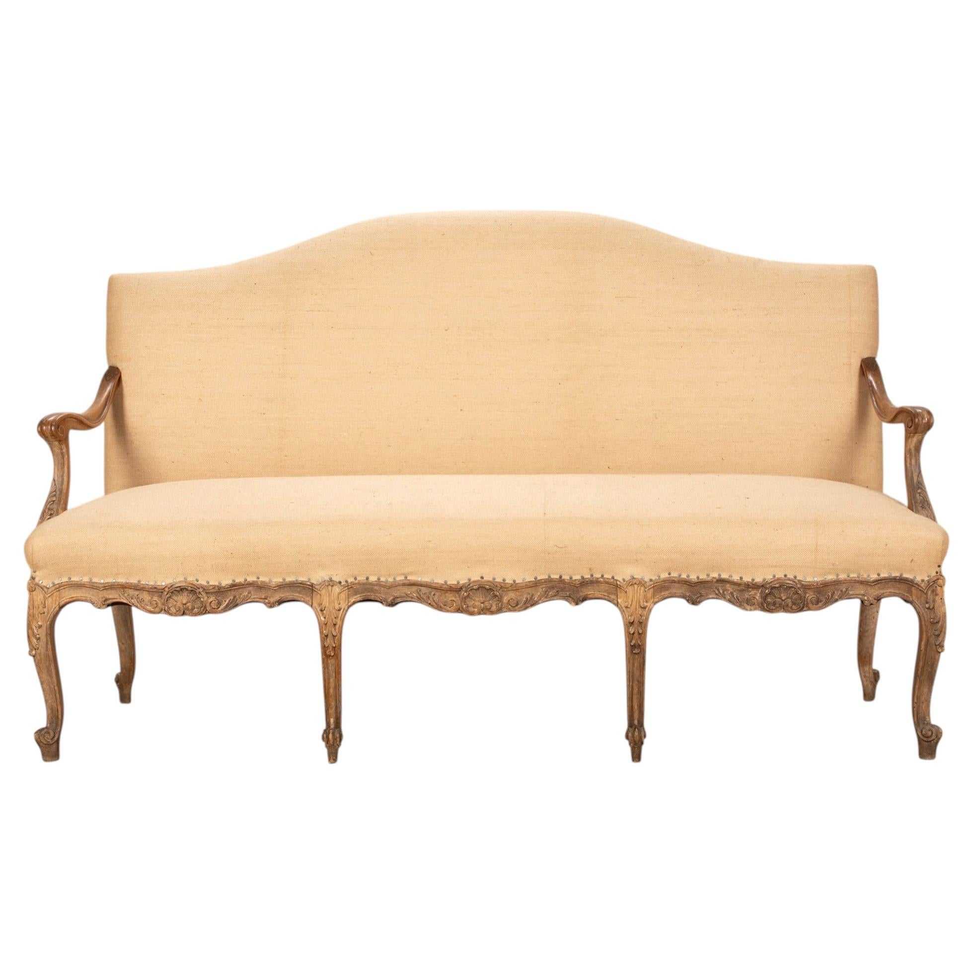 Late 19th Century French Five Leg Walnut Sofa