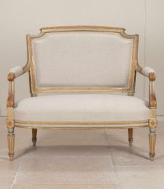 Small Mid-19th Century French Giltwood Canape