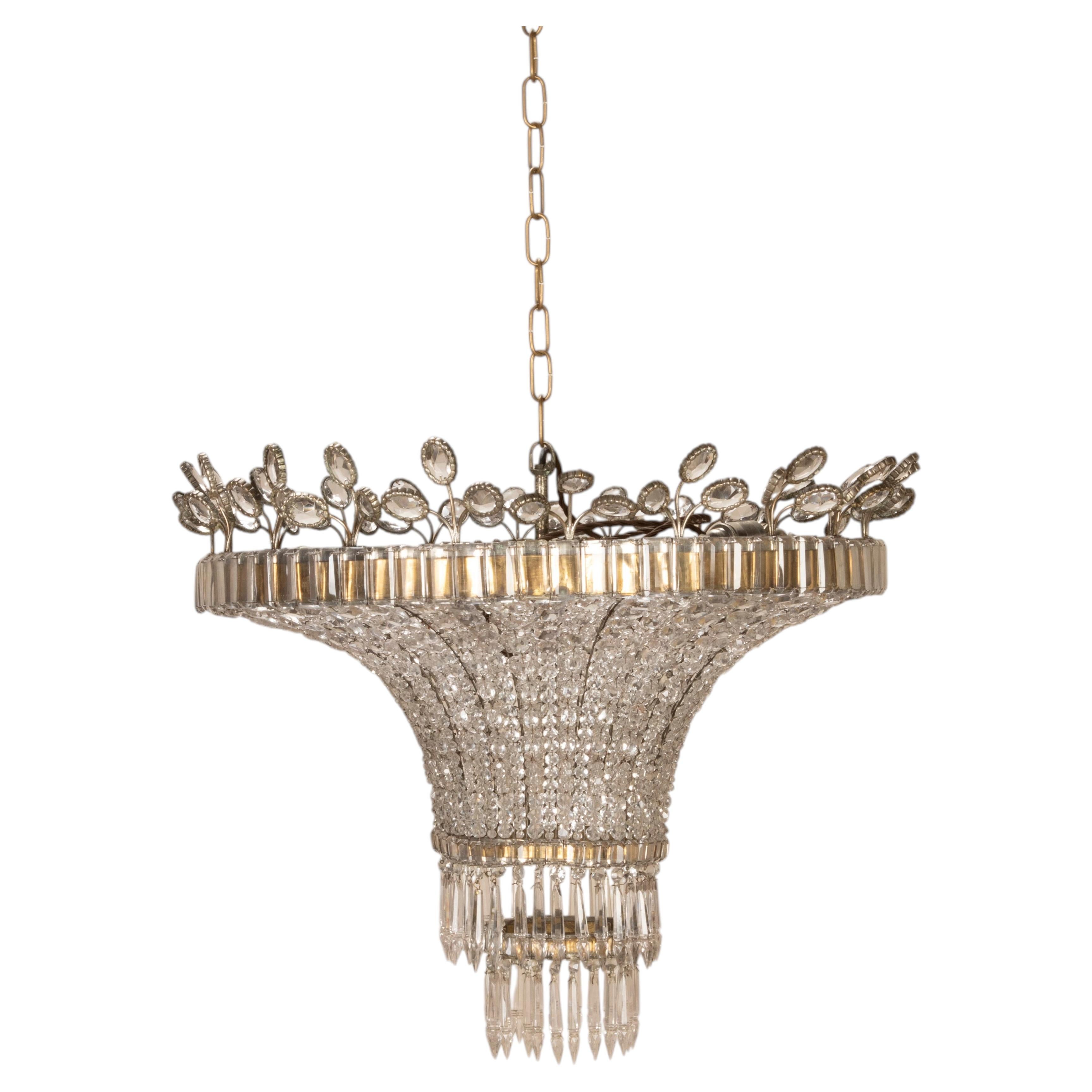 1950s Italian Cascading Chandelier For Sale