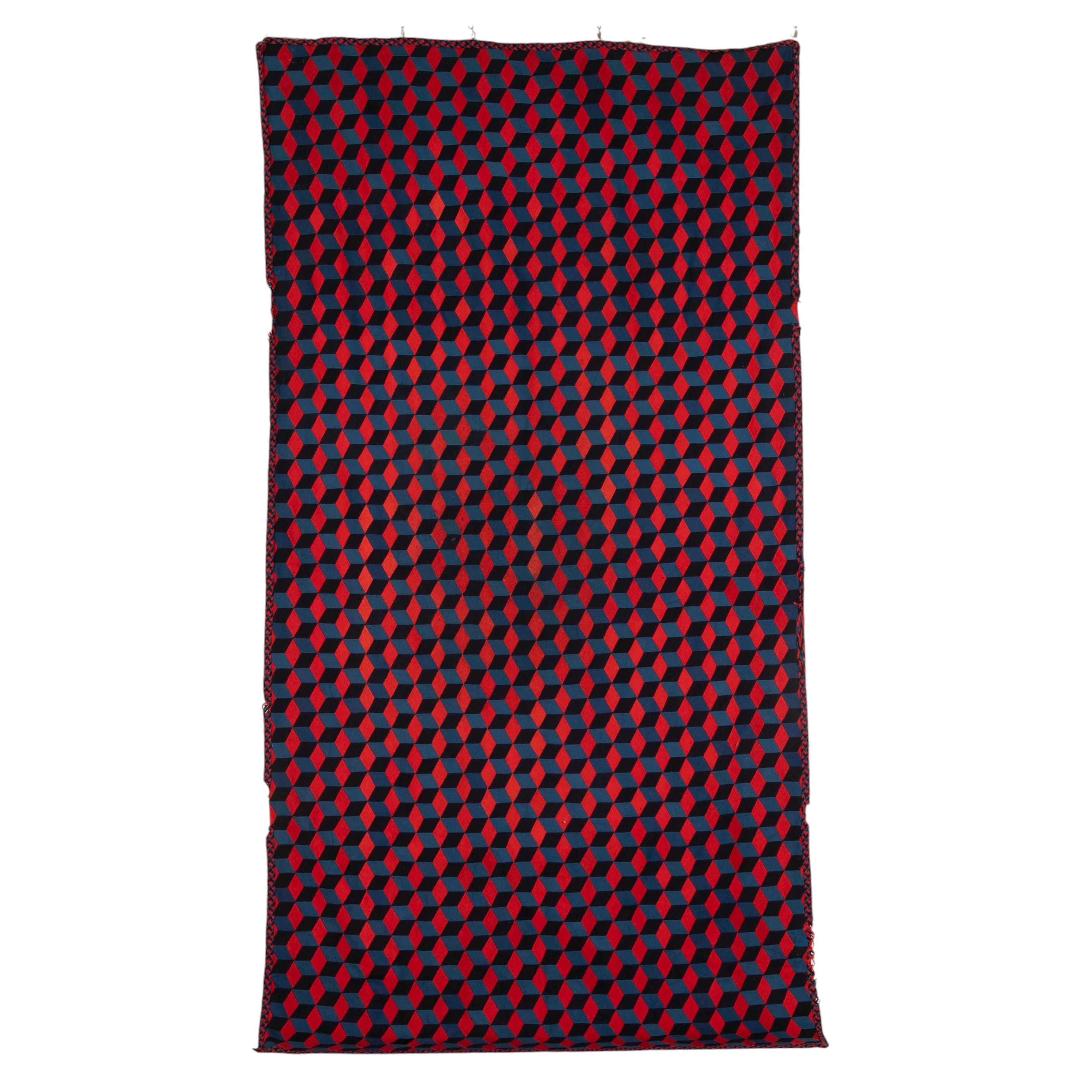 Large 19th Century Victorian Wool Wall Hanging For Sale