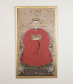 Ein Paar chinesischer Ahnenporträts aus dem 19. Jahrhundert