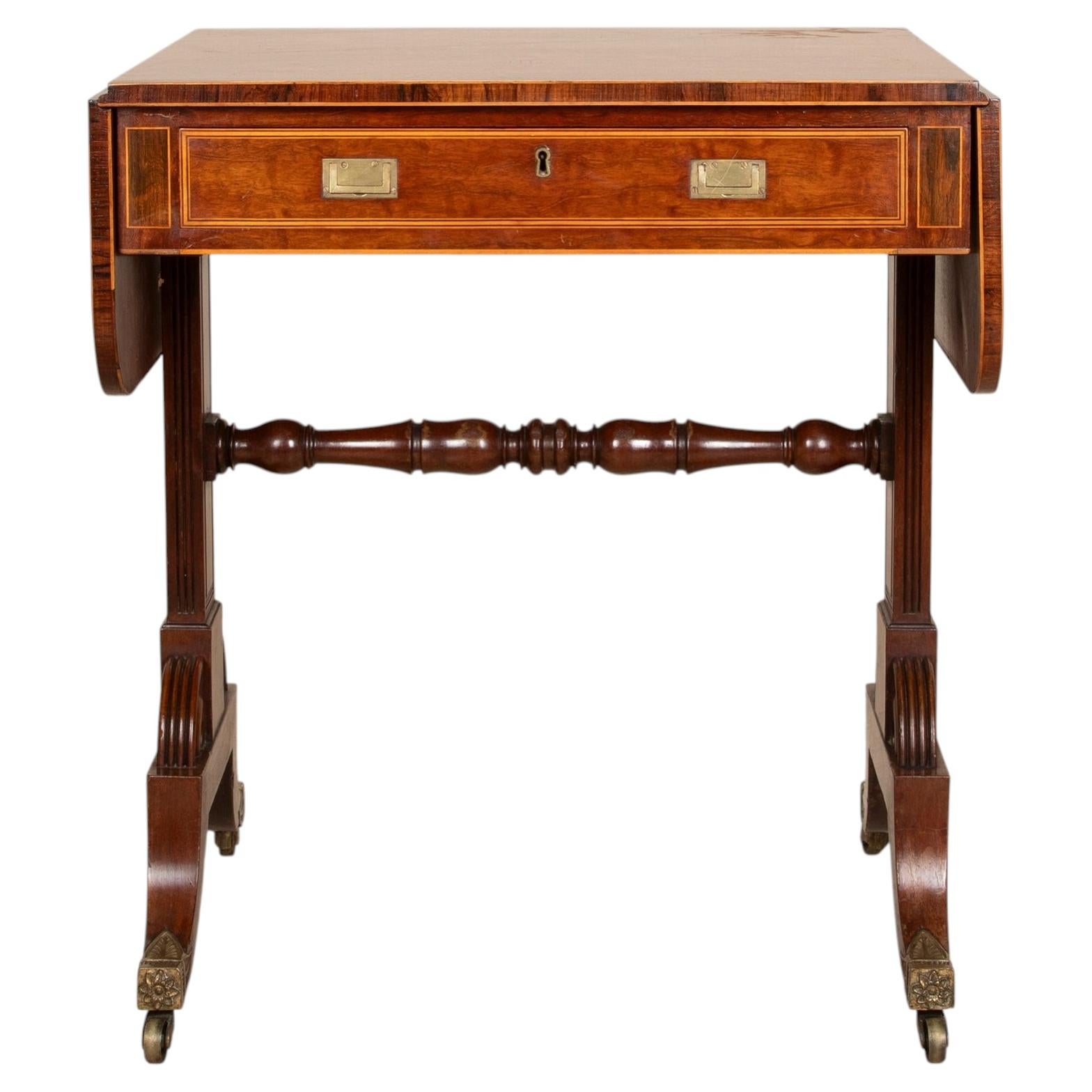 Early 19th Century Plum Pudding Mahogany Sofa Table of Small Proportions For Sale