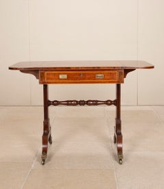 Early 19th Century Plum Pudding Mahogany Sofa Table of Small Proportions