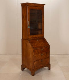 George II Walnut Bureau Bookcase