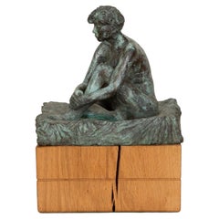 Figurine en bronze d'une jeune femme du XXe siècle, réalisée par Gowan