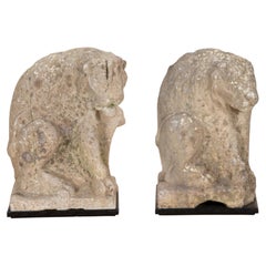 Two 15th-16th Century Carved Armorial Lions