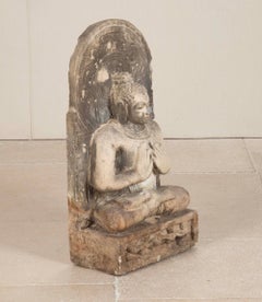 19th Century Indian Sandstone Seated Buddha