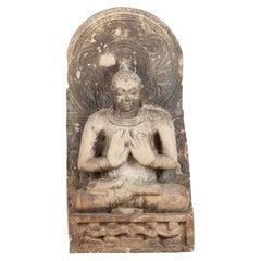 19th Century Indian Sandstone Seated Buddha