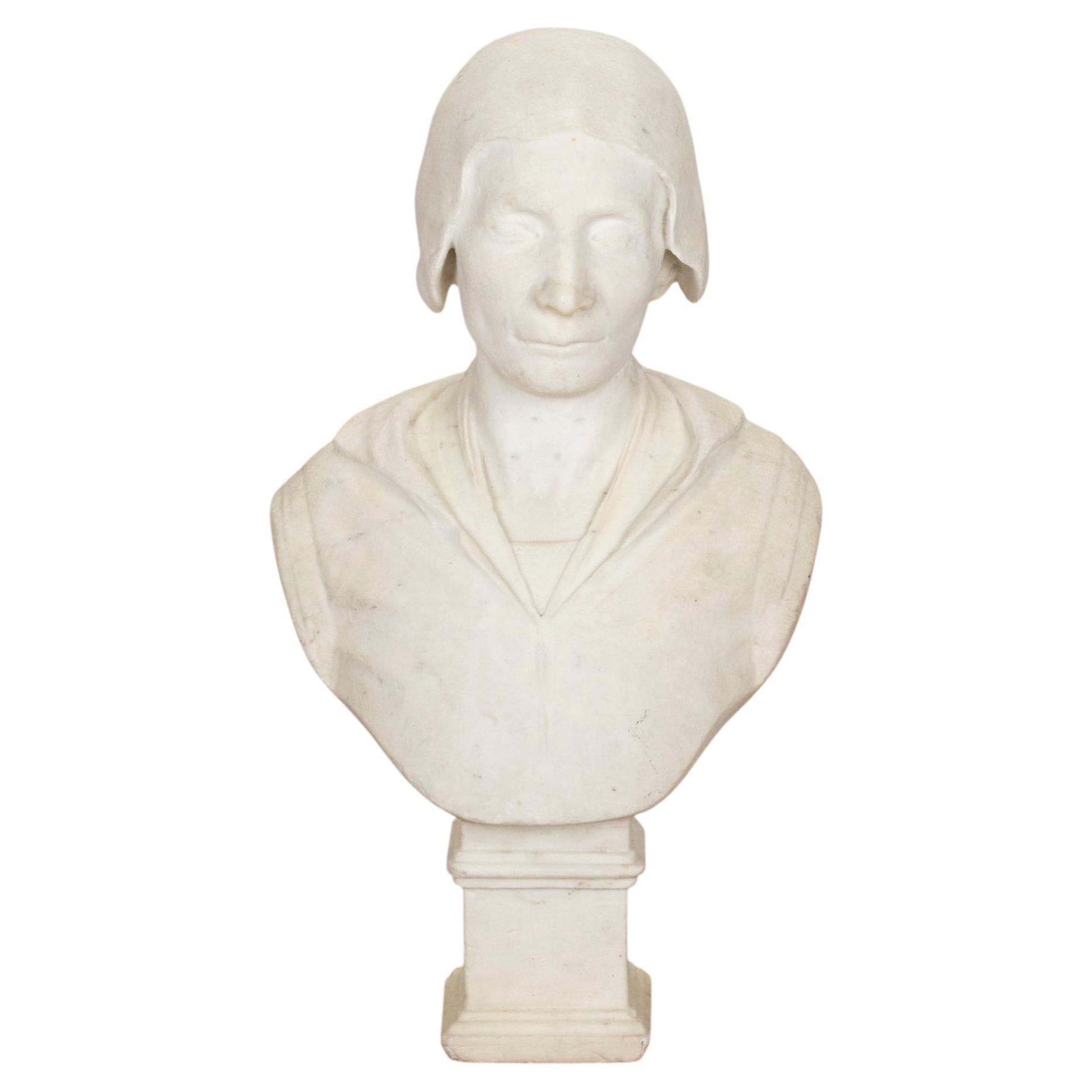 Late 18th Century White Marble Bust of Anne of Cleves For Sale