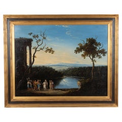 17th Century French Oil on Canvas Painting After Claude Lorrain (1600-1682)