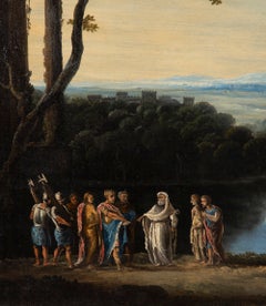 17th Century French Oil on Canvas Painting After Claude Lorrain (1600-1682)
