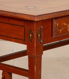 Late 19th Century Colonial Arts & Crafts Hardwood and Inlaid Centre Table